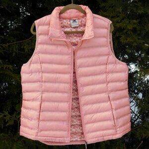 Zeroxposur Light Salmon Zip-Front Quilted Vest with Floral Lining NWOT